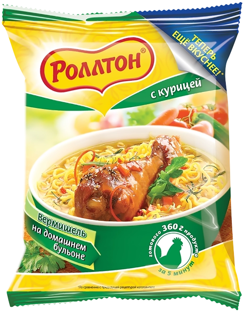 Вермишель РОЛЛТОН На домашнем бульоне с курицей