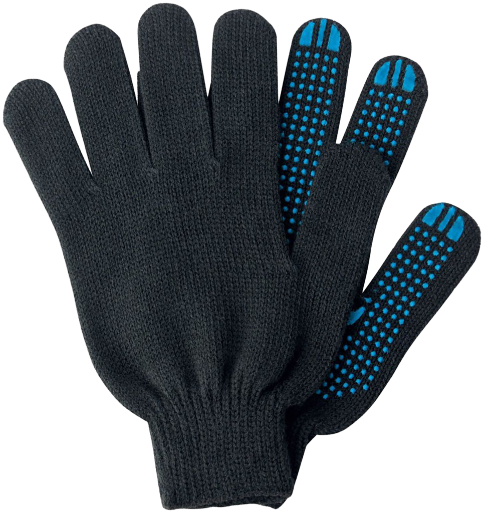 Перчатки ЛЕНТА черные с ПВХ р-р 18/20, 3 пары